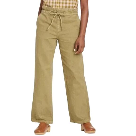 Universal Thread Tribeca Green Drawstring Jean Wide leg Pants SZ 4R - Picture 1 of 9